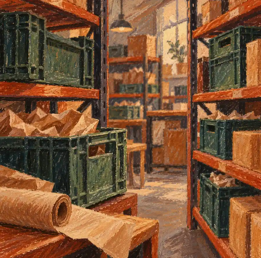 Illustration of distribution businesses equipment and workspace